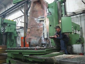 Welded column-machining