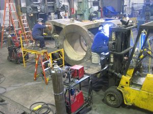 Fabricating 2000 ton hydraulic press cross head