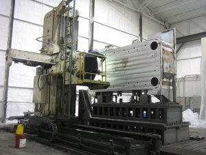 Machining press bed on mill