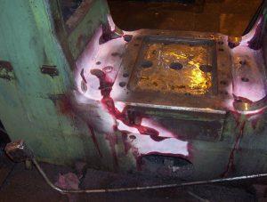 Chambersburg Cecoloy steam chest after braze welding