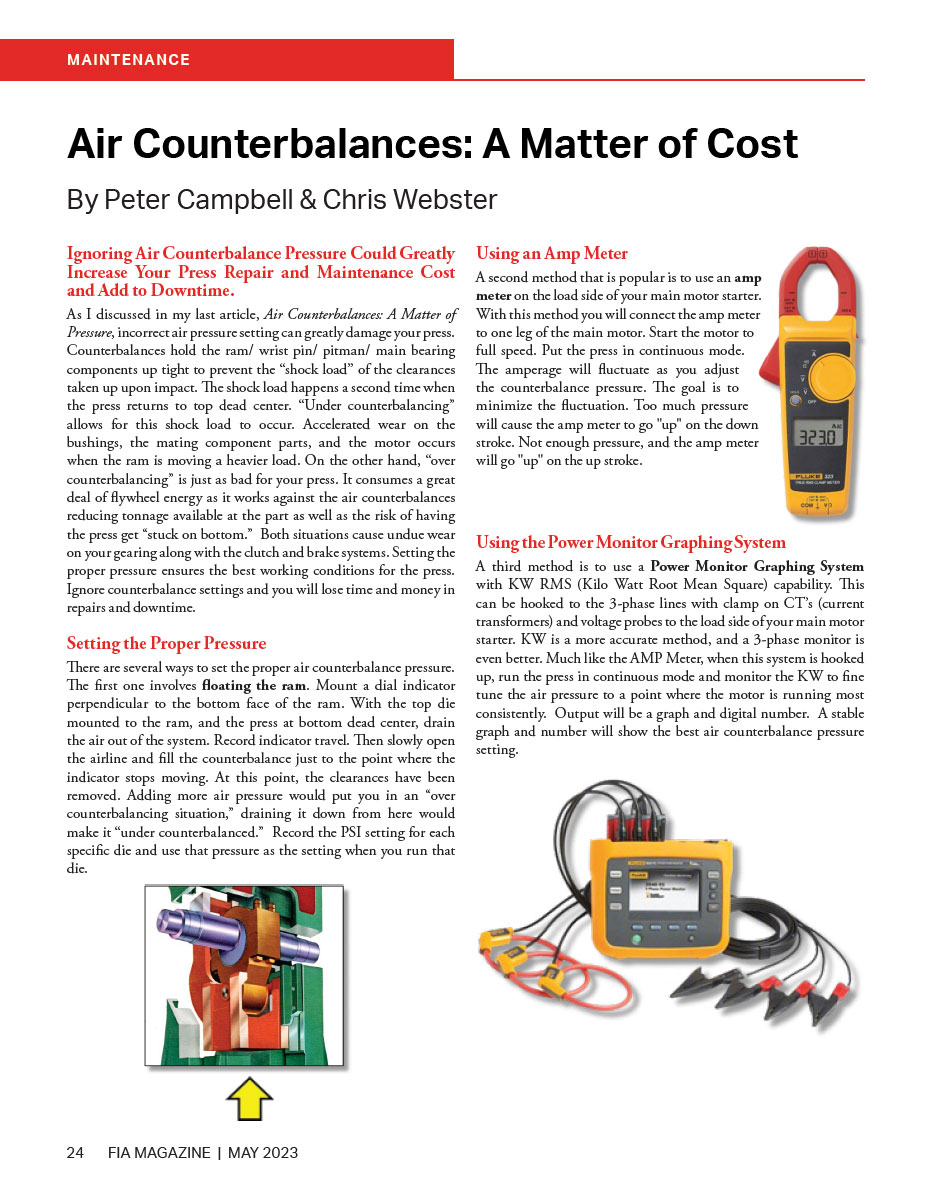 Air Counterbalances: A Matter of Cost
