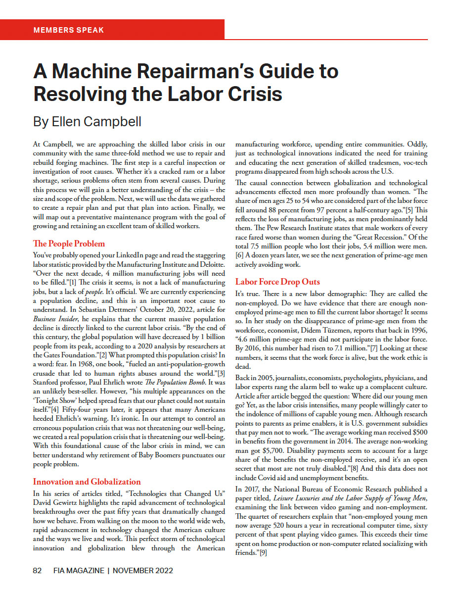A Machine Repairman’s Guide to Resolving the Labor Crisis