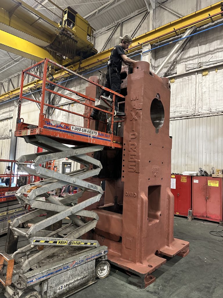 alex working on press